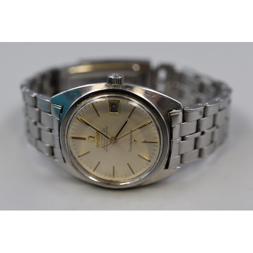 13 - Omega Constellation Automatic Chronometer 24 Jewels Date Watch with Original Strap (Working at time ...