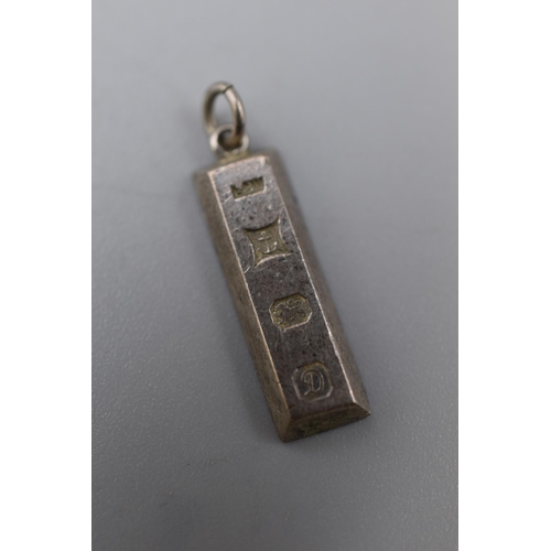 66 - Hallmarked Sheffield Silver Ingot Pendant