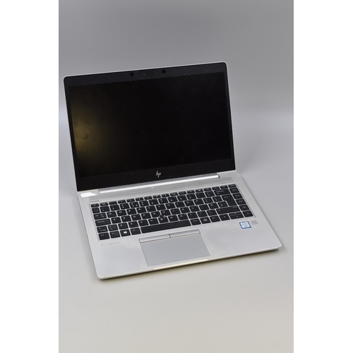 198 - A HP Elitebook 840 G6 i7 8th Gen Core Laptop. Powers on When Tested (No Charger), But Will Need Wipe... 