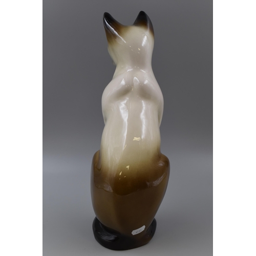 202 - Large Ceramic Glazed Siamese Cat Figure numbered 316 to base (15