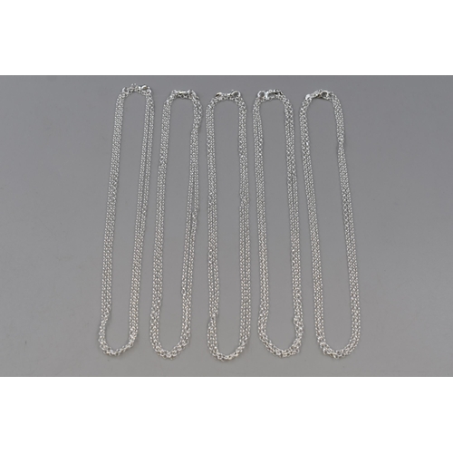 84 - Five 30” Silver 925 Belcher Style Chains