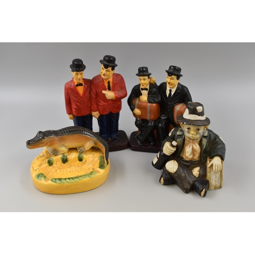 224 - Collection of Vintage Pot Statues to include Laurel and Hardy, a Crocodile Ashtray and a Clown Statu... 