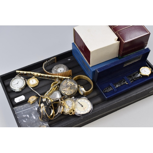 113 - A Selection of Watches (Spares or Repairs), With Empty Watch Presentation Boxes