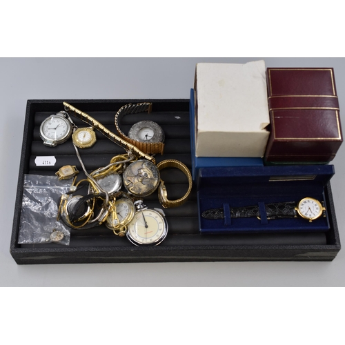 113 - A Selection of Watches (Spares or Repairs), With Empty Watch Presentation Boxes