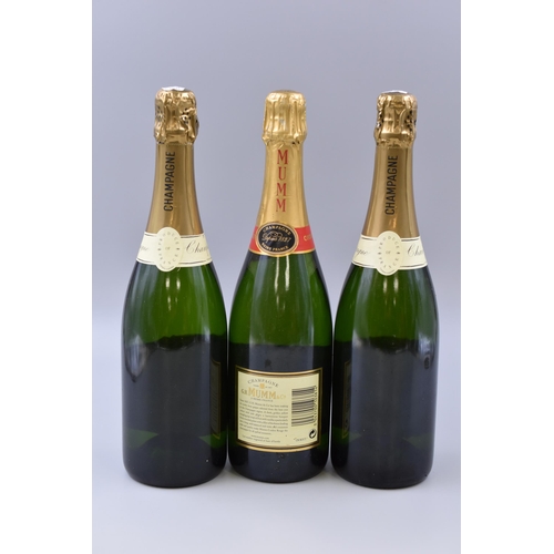 238 - Three Bottles of Sealed Champagne. Includes Laithwaite Brut and G.H. Mumm & Co Brut