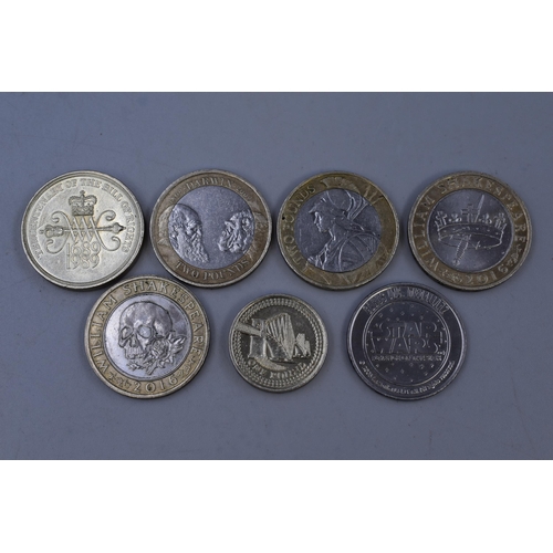 125 - A Selection of Collectable Coins To Include William Shakespeare £2 Histories and Tragedies, Da... 