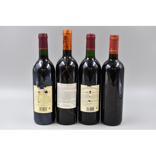 242 - Four Sealed Bottles of Red Wine To Include Il Papavero, Finca Munoz, 1993 Chateau Trimoulet Grand Cr... 