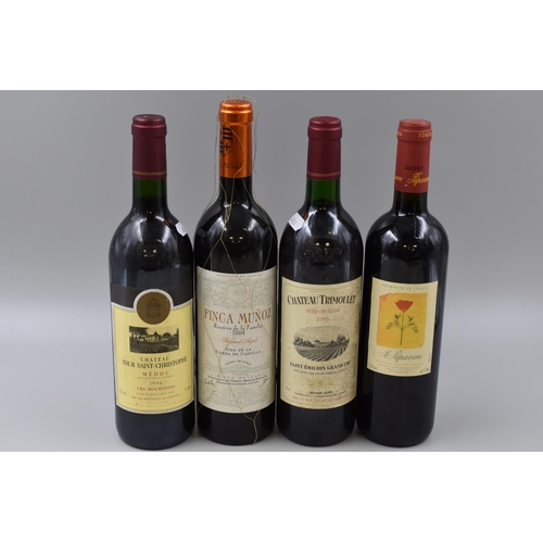 242 - Four Sealed Bottles of Red Wine To Include Il Papavero, Finca Munoz, 1993 Chateau Trimoulet Grand Cr... 