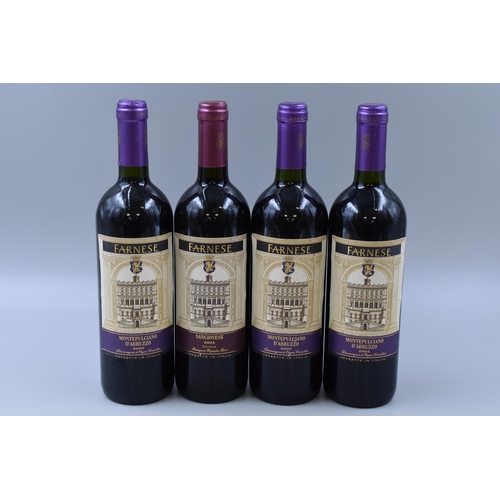 243 - Four Bottles of Farnese Italian Red Wine. Includes Sangiovese 2005, And Three Bottles of Montepulcia... 