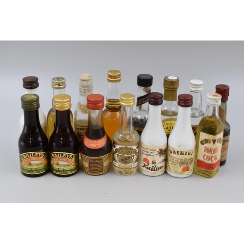 246 - Large Selection of Mixed Miniature Bottles Malibu, Fockink, Taboo and Lots More