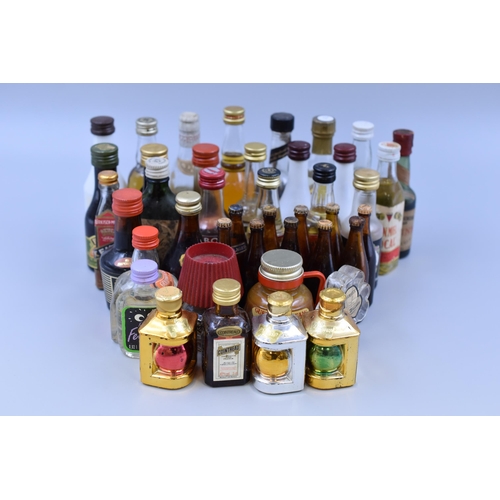 246 - Large Selection of Mixed Miniature Bottles Malibu, Fockink, Taboo and Lots More