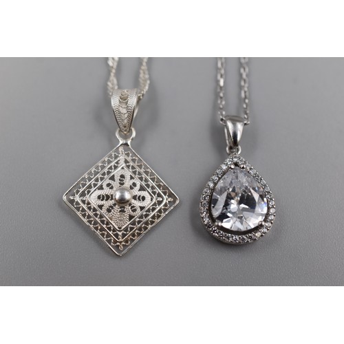 140 - Two Silver 925 Pendant Necklaces including Filageree