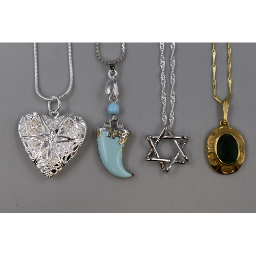 141 - A Selection of Three 925. Silver Pendant Necklaces And Rolled Gold Pendant With Gold Plated 925. Sil... 