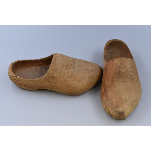 274 - Two Pairs of Vintage Wooden Clogs To Include Ebonised Pair and Other