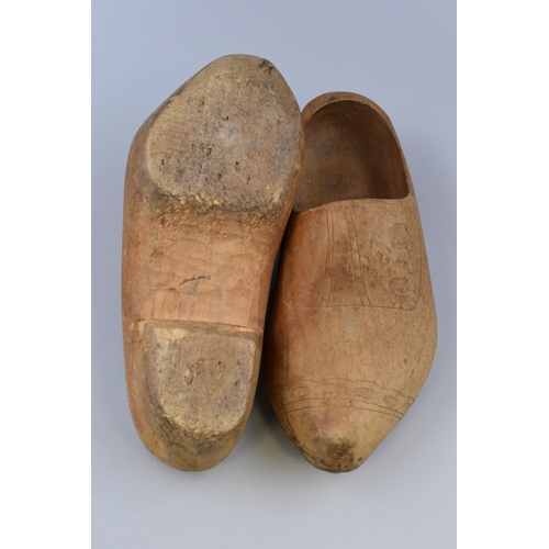 274 - Two Pairs of Vintage Wooden Clogs To Include Ebonised Pair and Other