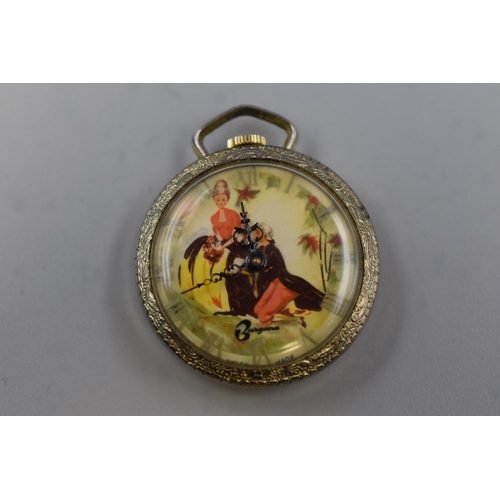 143 - Burgana Pendant Watch Displaying Classical Scene (Working)