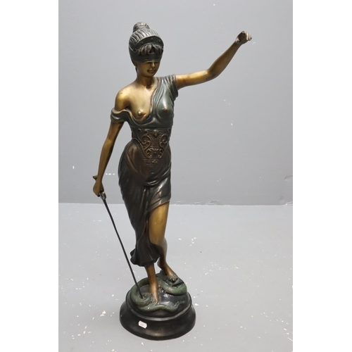 281 - Large 3ft Bronzed Figure of Lady Justice in the Style of Leopold Steiner (missing index finger)