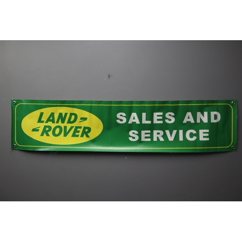 284 - A Land Rover Sales and Service Banner, Approx 11.5