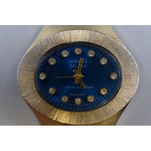 156 - Kronatron Electra Mechanical Gents Watch with Leather Strap (Working)