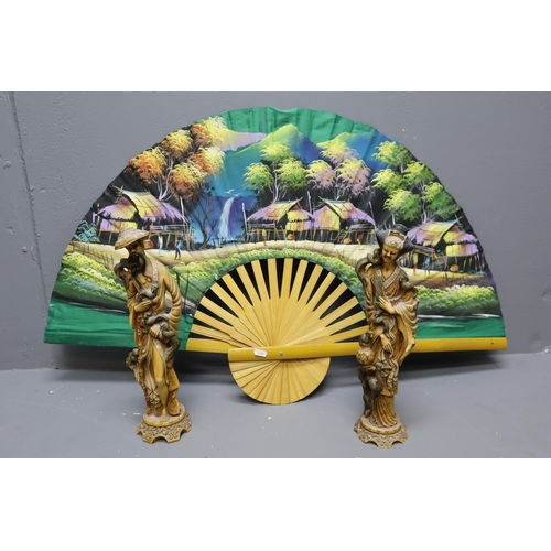 288 - Oriental Hand Painted Decorative Fan (40