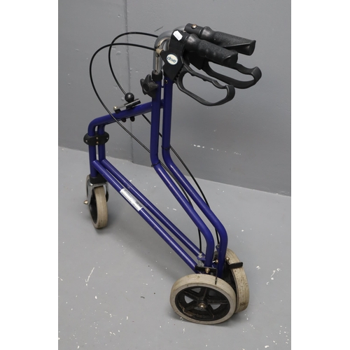 531 - Drive Lightweight Folding Three Wheeled Walking Aid with Breaking System Fitted