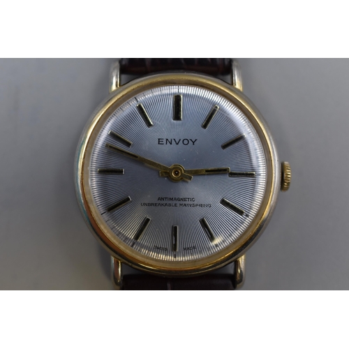 160 - Envoy Antimagnetic Mechanical Gents Watch with Leather Strap (Working)