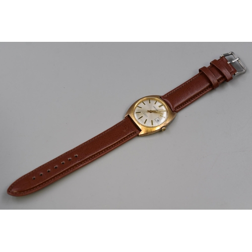 161 - Giroxa 17 Jewels Mechanical Gents Watch with Leather Strap (Working)