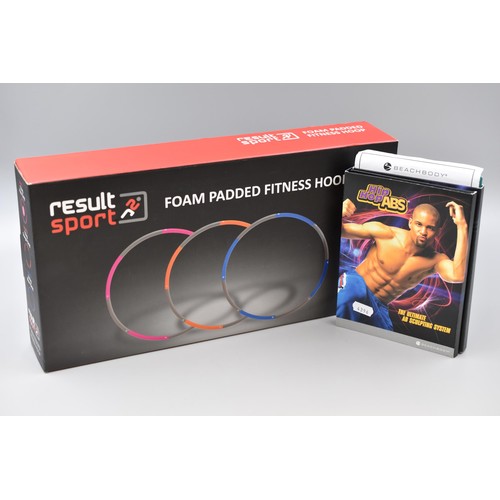 537 - New Result Foam Padded Fitness Hoop and a Hip Hop ABS DVD Set