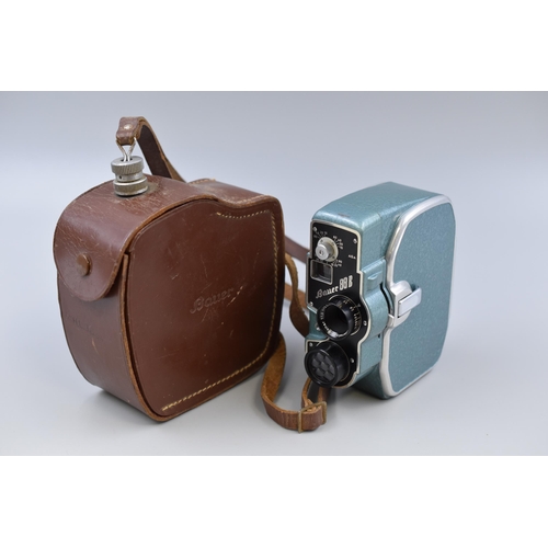 A 1950's Enamelled German Eugen Bauer 88B Cine Camera With Leather Case