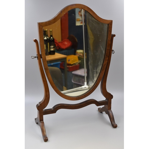 307 - Antique Vanity Shield Dressing Table Mirror (Height 24”)