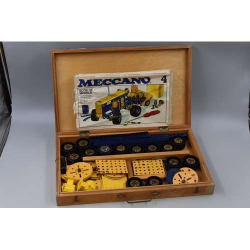 309 - Large Selection of Vintage Meccano including Booklets, Wooden Case and Storage Cabinet