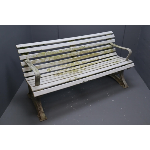 542 - White Plastic Garden Bench 59