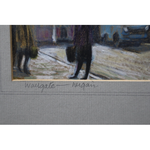 324 - Framed Signed Neville Turner Pastel Picture Depicting a 1980/1990 Wigan Wallgate Scene approx 19