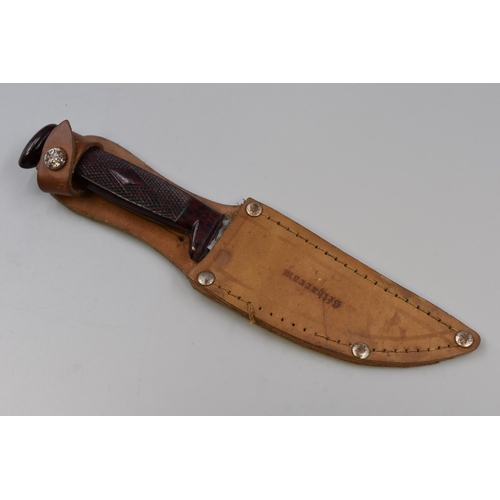 193 - Inox Hunting Knife in Leather Case