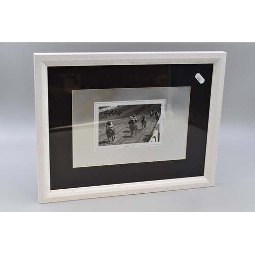 329 - A Framed and Glazed Lester Piggot - Nijinsky Photograph With Facsimile Signature. Approx 12