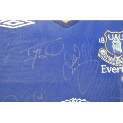 330 - A Framed and Glazed Signed Everton 2007/08 Football Shirt