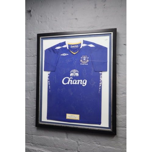 330 - A Framed and Glazed Signed Everton 2007/08 Football Shirt