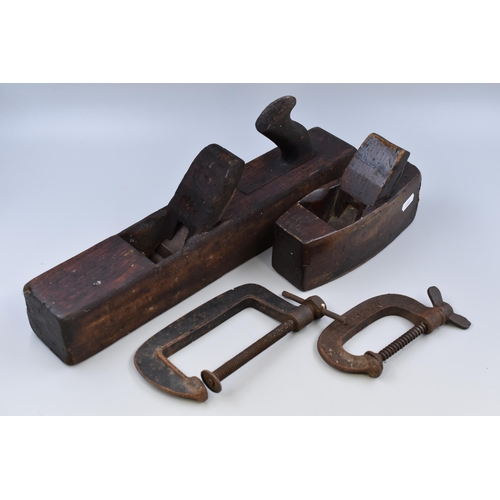 644 - Mixed Selection including Vintage Wooden Planes, and G Clamps,