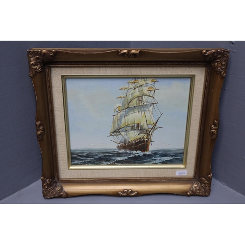 369 - C Whitfield Signed Watercolour in Framed and Glazed Mount and a Oil on Board of Nautical Scene in Gi... 