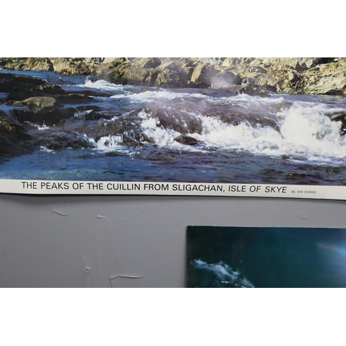 372 - Two Doug Scott Signed Prints showing the ascent of Everest and a Ian Evans Print of the Isle of Skye