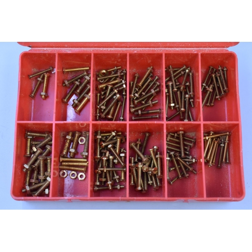 662 - Three Plasic sectional Cases complete with Contents of Brass and Steel Nuts and Bolts in Various Siz... 