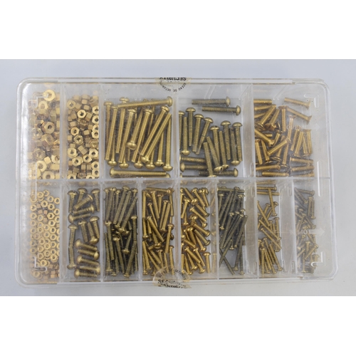 662 - Three Plasic sectional Cases complete with Contents of Brass and Steel Nuts and Bolts in Various Siz... 