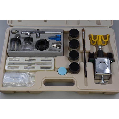 665 - NUTool Mini low pressure portable compressor with complete airbrush utility kit, new and unused.