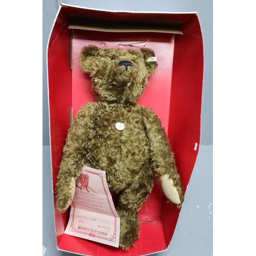 379 - A Boxed Limited Edition Steiff Growler Teddy 1907 Braun 70 1993 Replica 70cm, With Certificate of Au... 