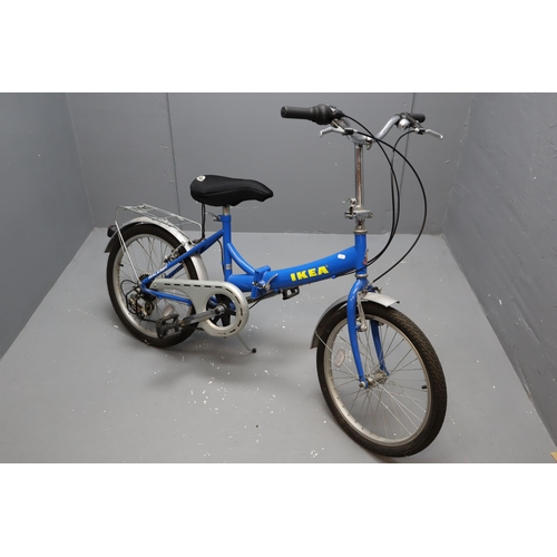 568 - A Raleigh Ikea Folding Bicycle, With Shimano Gears. Appears in Good Working Order, Tyres Would Need ... 