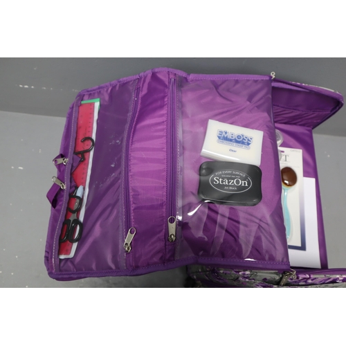 389 - A Crafter's Companion Wheeled Case, With a Selection of Crafting Accessories To Include Gel Pens, Em... 