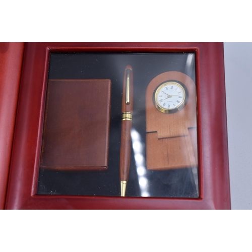 391 - Five Brand new High Quality Wooden Gift Pen Sets in Wooden Display cases