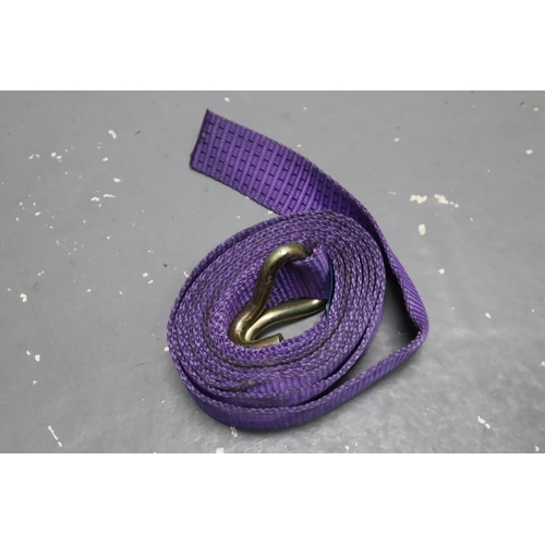 582 - Four Heavy Duty Ratchet Straps (Approx 4 Metre), With Four Slings