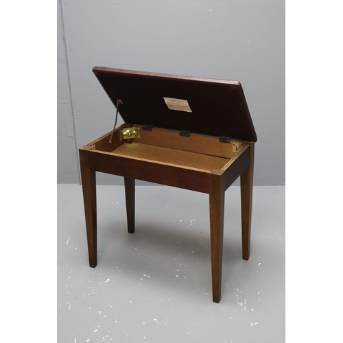 584 - Mid century Piano Stool with Storage Covered in Brown Faux Leather Material 24