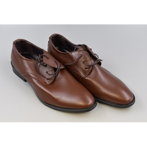 705 - Pair of Brand New Brown Leather Brogue Shoes in size 12.5 uk